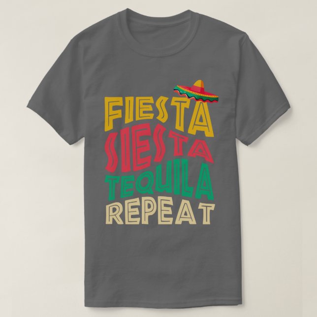 Siesta Tequila Repeat T Shirt (Design framsida)