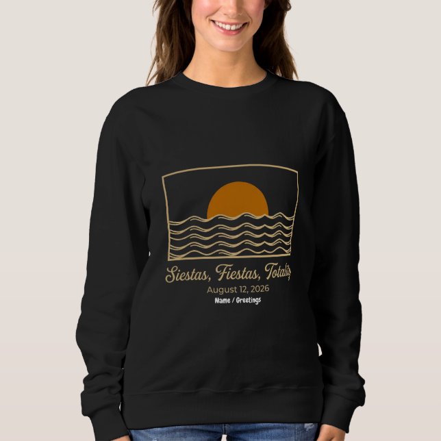 Siestas Fiestas Totality Spanien Solförmörkelse 20 T Shirt (Framsida)