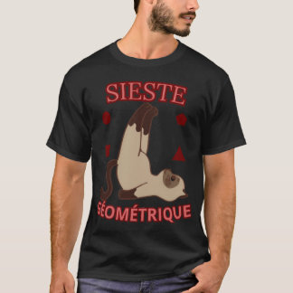 Sieste Géométrique – Funny Cat Relaxing Geometry T Shirt