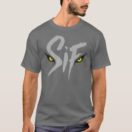 Sif, Underbar Grått Varg Typografi T-shirt