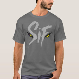 Sif, Underbar Grått Varg Typografi T-shirt