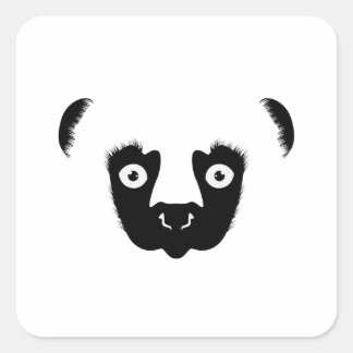 Sifaka Ansikte Silhouette Fyrkantigt Klistermärke
