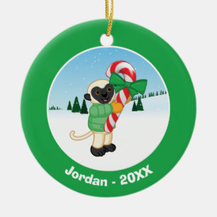 Sifaka Lemur Julgransprydnad Keramik