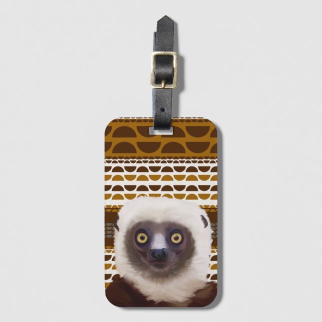 Sifaka Lemur Madagascar Wildlife Bagagebricka (Framsida vertikal)