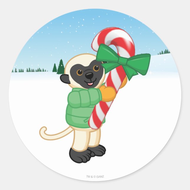 Sifaka Lemur Runt Klistermärke (Framsida)