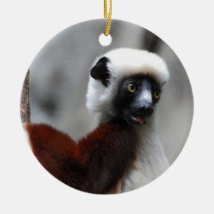 Sifaka Lemurprydnad Julgransprydnad Keramik