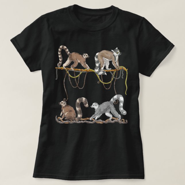 Sifakas Monkey Zoo Animal Lover Madagascar Lemur T Shirt (Design framsida)