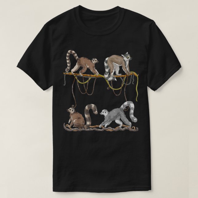 Sifakas Monkey Zoo Animal Lover Madagascar Lemur T Shirt (Design framsida)
