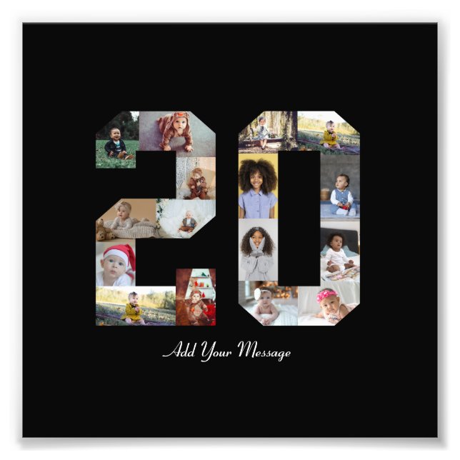 Siffer 20 Fotocollage Fototryck (Framsidan)