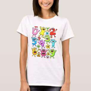 Sifferdag Rolig Tecknad Siffror Matematik T Shirt