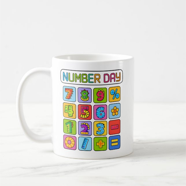 Sifferdags matematikikoner Kalkylator Design för B Kaffemugg (Vänster)