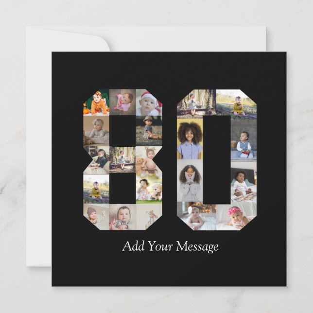 Sifferkollage 80 Foto Meddelande (Framsida)