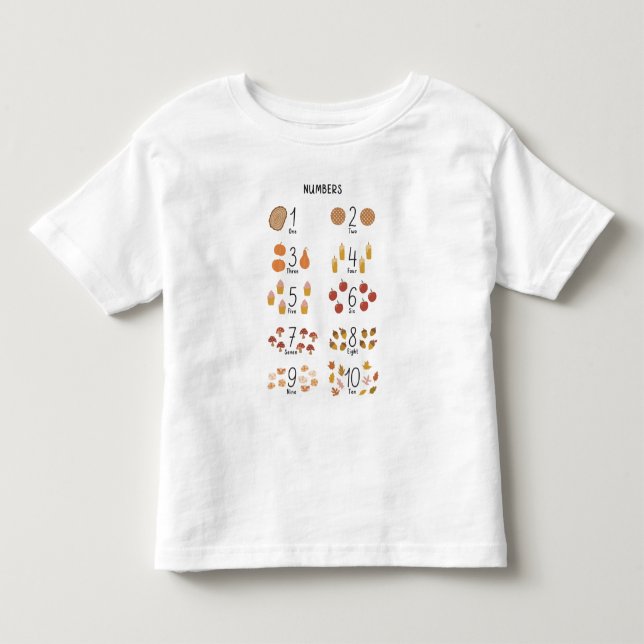 Siffror 1 - 10 i höst Estetisk utbildning  T Shirt (Framsida)