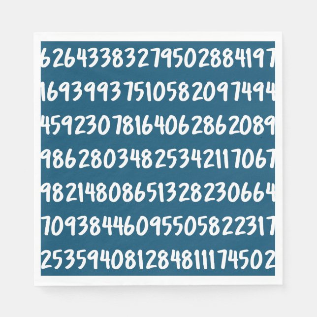 Siffror för Pi 3.14-matematiska nummer design i bl Pappersservett (Framsidan)