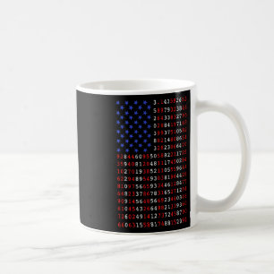 Siffror från Pi American Flagga Funny Pi Day Pi Ma Kaffemugg