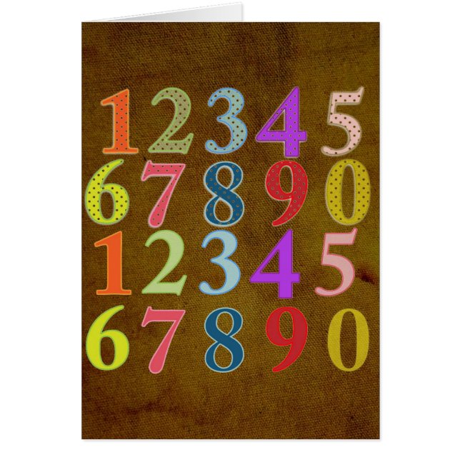 Siffror Hälsningskort (Framsidan)