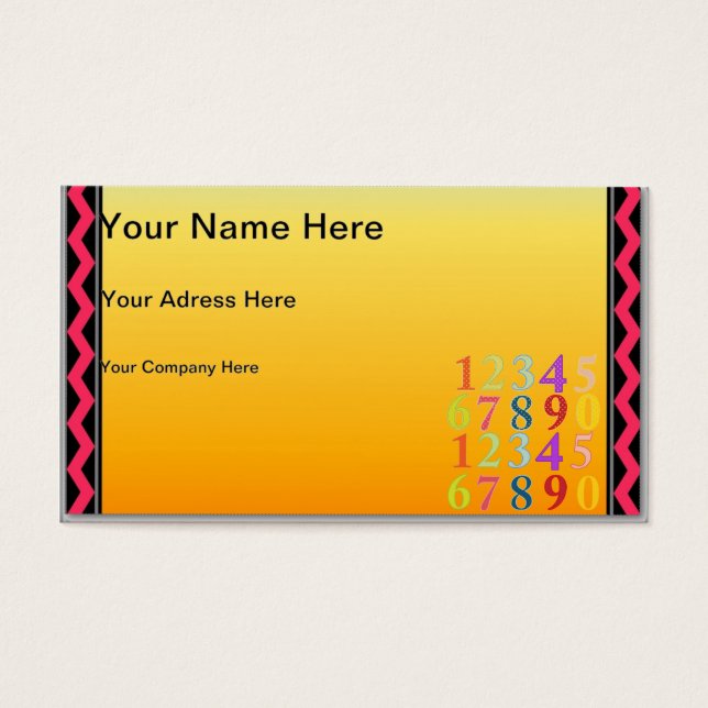 Siffror Visitkort (Framsidan)