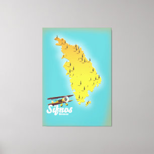 Sifnos Greece retro karta Canvastryck