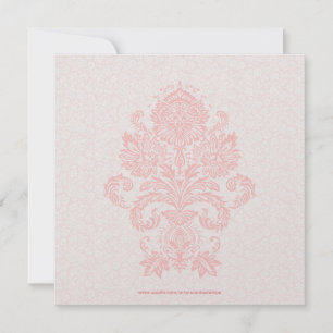 Sift Rosa & White Blommigt Damask Wedding Inbjudan
