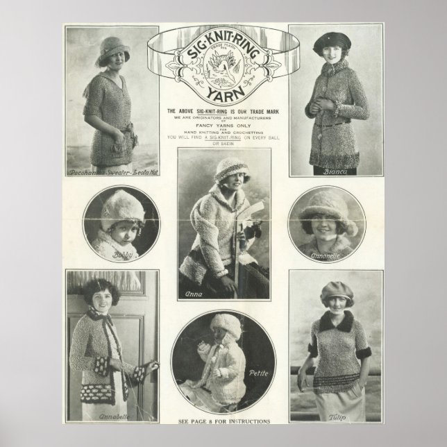 Sig-Knit-Ring Yarn 1923 Poster (Framsidan)