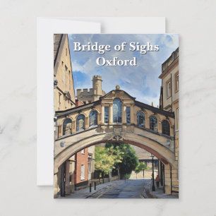 Sigh Bridge i Oxford Akryl Målning Vykort