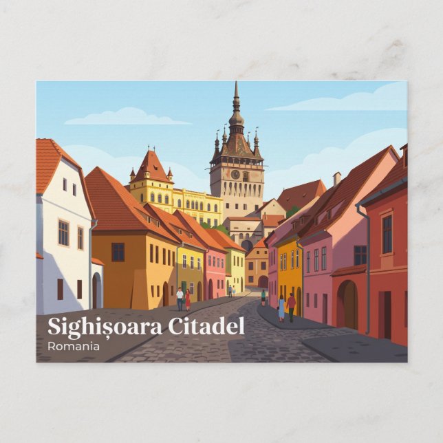 Sighisoara Citadel Rumänien Vykort (Framsida)