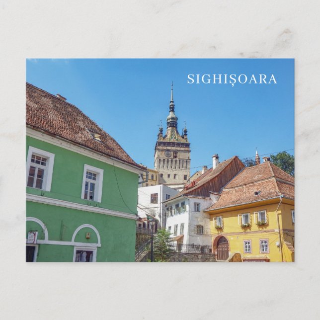 Sighisoara Clock Torn och byggnad vyvykort Vykort (Framsida)