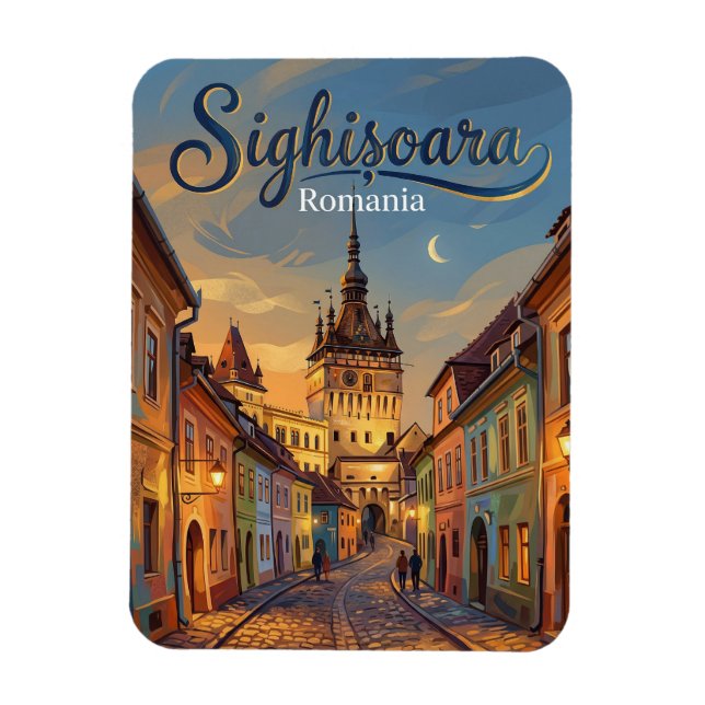 Sighișoara historiska centrum Rumänien Magnet (Vertikal)