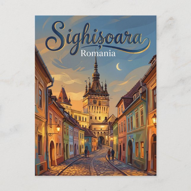 Sighișoara historiska centrum Rumänien Vykort (Framsida)