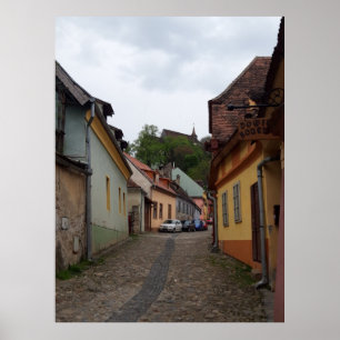 Sighisoara medeltida TownTransylvania affisch