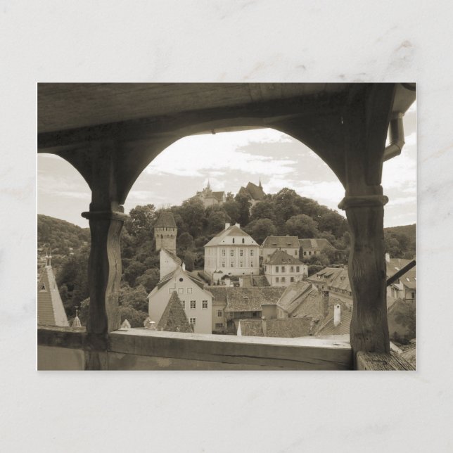 Sighisoara, stadssyn vykort (Framsida)
