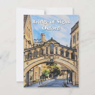 Sighs-bron i Oxford Pencil Sketch Vykort