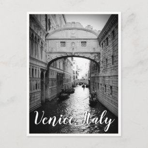 Sighs-brygga, Venedig Italien Black & White Photo Vykort