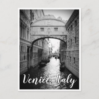 Sighs-brygga, Venedig Italien Black & White Photo Vykort