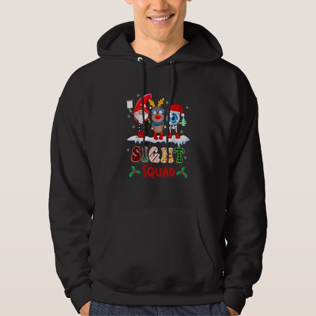 Sight Squad Gnome Reindeer Santa Christmas Optomet Hoodie (Framsida)