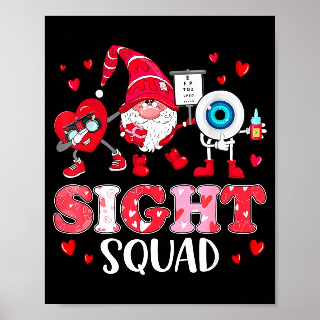 Sight Squad Optician Optometrist Dabbing Heart Val Poster (Framsidan)