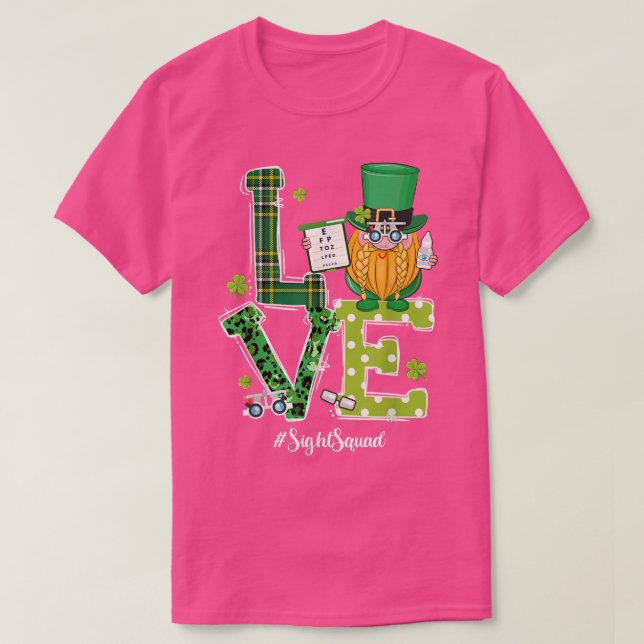 Sight Squad Patricks Day Funny Gnome Optometrist O T Shirt (Design framsida)