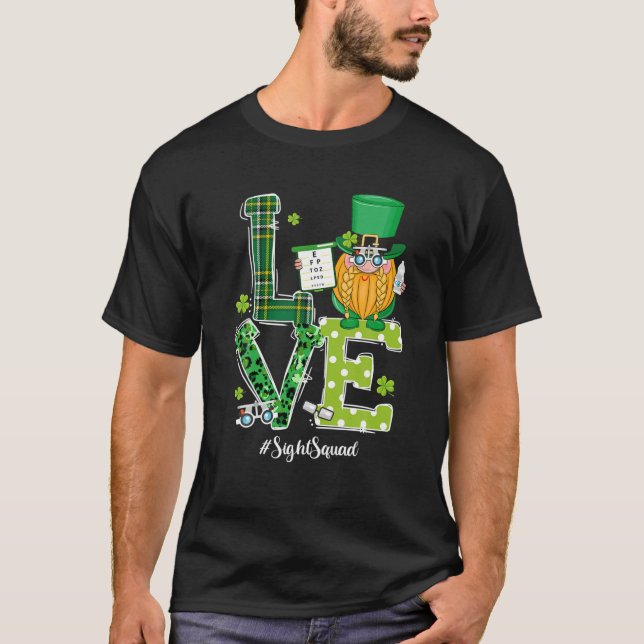 Sight Squad Patricks Day Funny Gnome Optometrist O T Shirt (Framsida)
