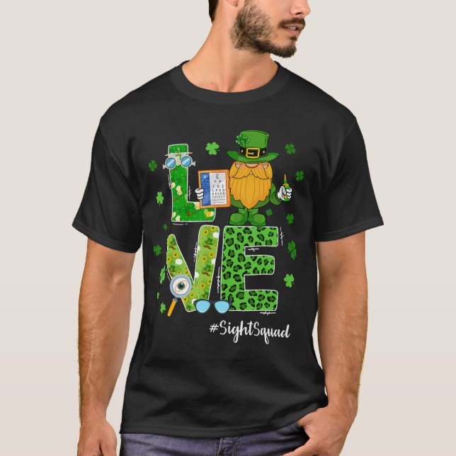 Sight Squad St Patrick's Day Gnome Optiker Optomet T Shirt (Framsida)