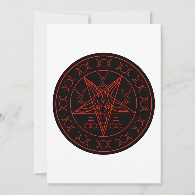 Sigil av Baphomet den trefaldiga månen och sigil Inbjudningar (Framsida)