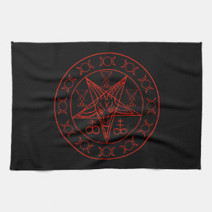 Sigil av Baphomet den trefaldiga månen och sigil Kökshandduk