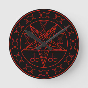 Sigil av Baphomet den trefaldiga månen och sigil Rund Klocka
