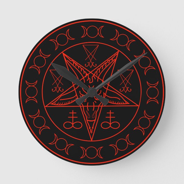 Sigil av Baphomet den trefaldiga månen och sigil Rund Klocka (Framsida)