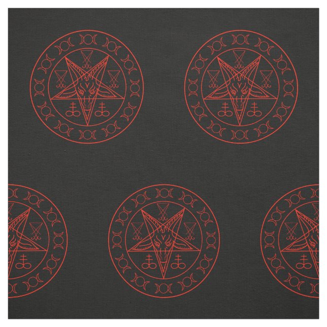 Sigil av Baphomet den trefaldiga månen och sigil Tyg (Provkarta)