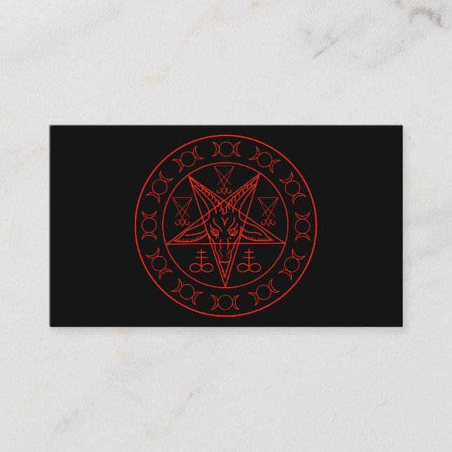 Sigil av Baphomet den trefaldiga månen och sigil Visitkort (Framsida)