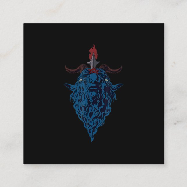 Sigil av baphomet got av Mendes Satan Mörk Goth Fyrkantigt Visitkort (Framsida)