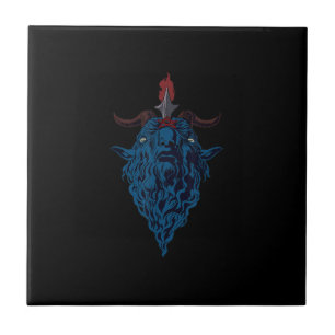 Sigil av baphomet got av Mendes Satan Mörk Goth Kakelplatta