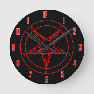 SIGIL av BAPHOMET Rund Klocka