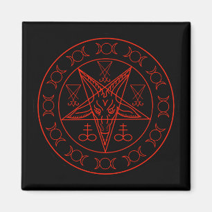 Sigil av baphomet triple måne och sigil av lucife magnet
