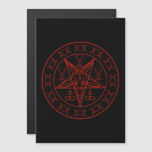 Sigil av baphomet triple måne och sigil av lucife magnetisk inbjudningskort